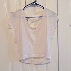 White crop top with open back